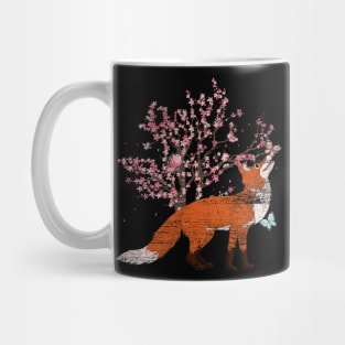 Nature Cherry Blossom Tree Cute Forest Animal Fox Mug